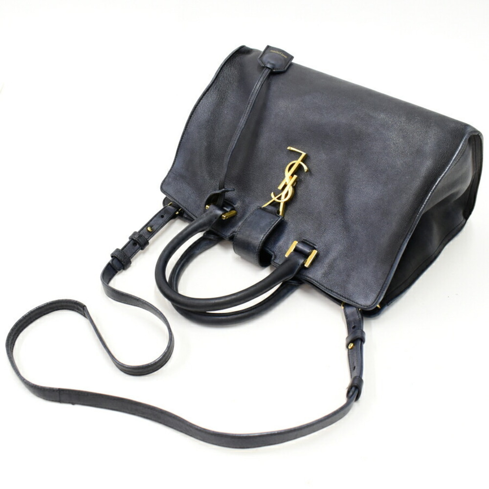 Saint Laurent Bag Leather Navy Blue PARIS - Picture 7 of 9
